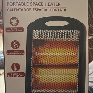 Portable Space Heater - Black with Orange/Yellow Heating Elements